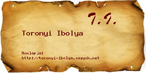 Toronyi Ibolya névjegykártya