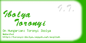 ibolya toronyi business card